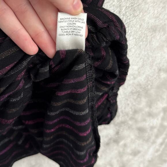 Christopher & Banks Stripe Faux Wrap Top XL Stretch Classic - Picture 6 of 8